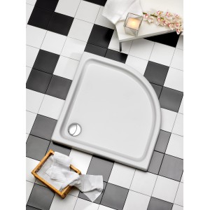 Ottofond Duschwanne Kraton Viertelkreis 90x90 cm, Manhattan, aus Sanitär-Acryl, Aufsatzmontage.