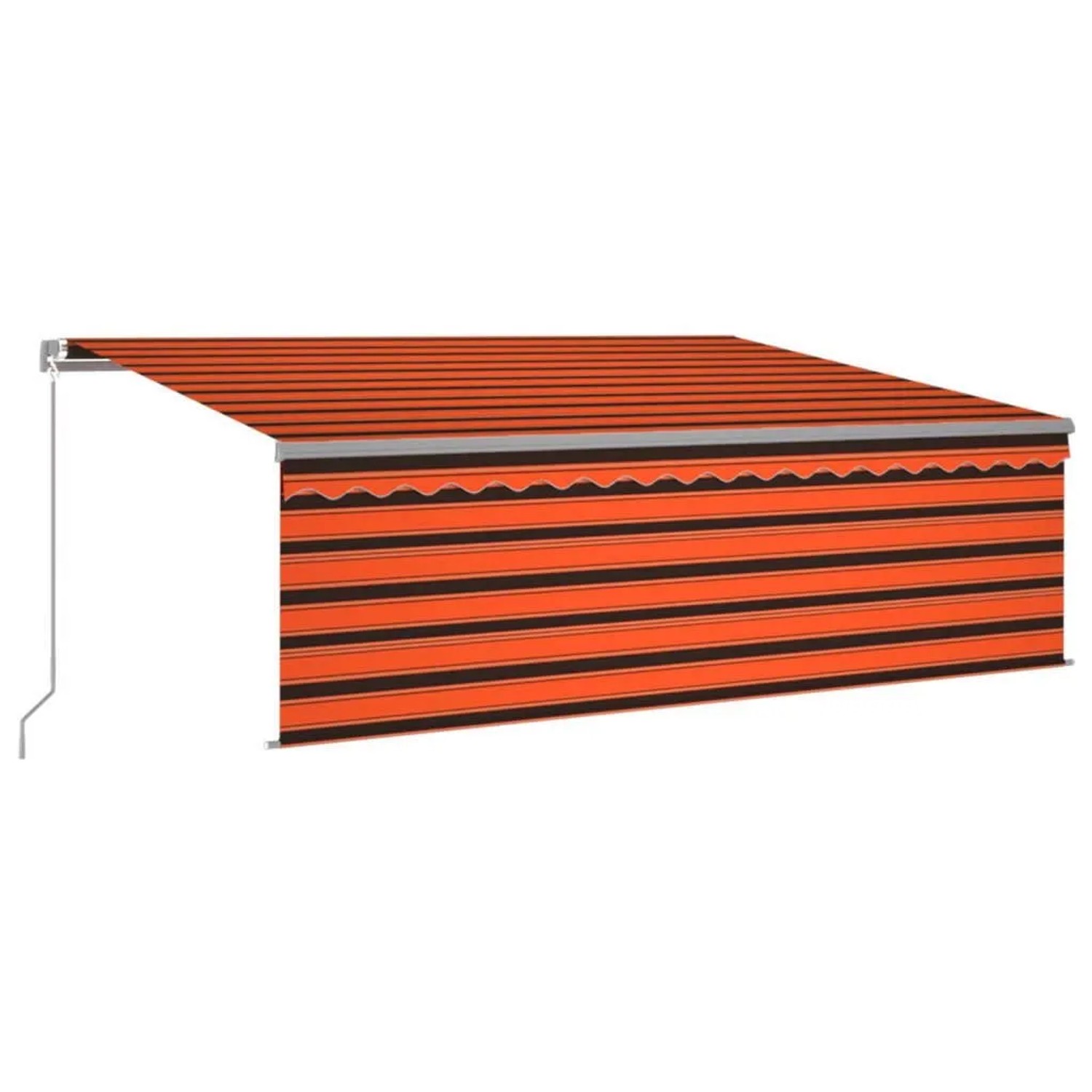 vidaXL Markise Manuell Einziehbar mit Rollo 4x3 m Orange und Braun 3069420