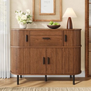 Merax Sideboard mit Schiebetüren Schublade Stauraumschrank Wohnzimmer