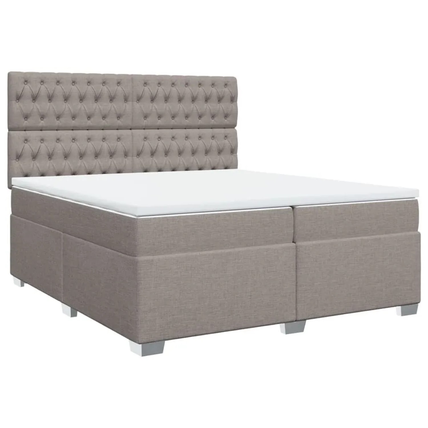 vidaXL Boxspringbett mit Matratze Taupe 200x200 cm Stoff 3292906 günstig online kaufen