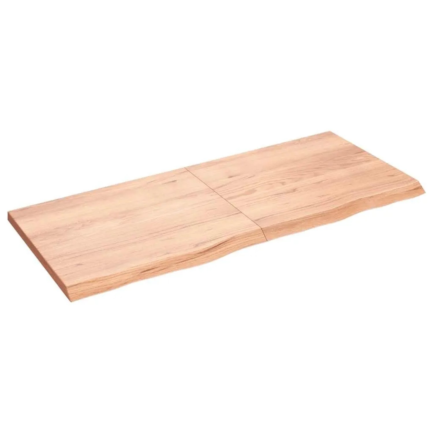 vidaXL Tischplatte Hellbraun 140x60x2-4cm Massivholz Eiche Behandelt 3156381