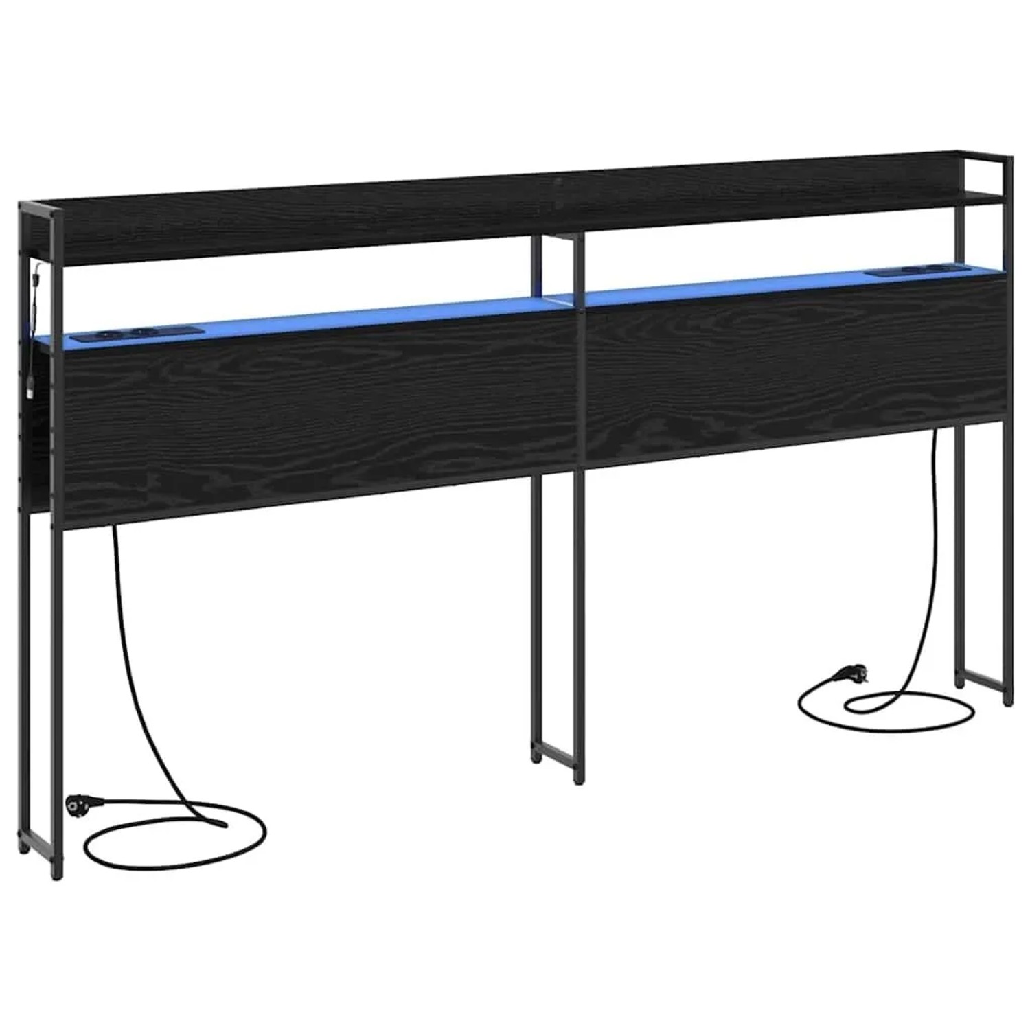 vidaXL Aufbewahrungskopfteil Schwarz Eichen-Optik 180 cm Holzwerkstoff 859710