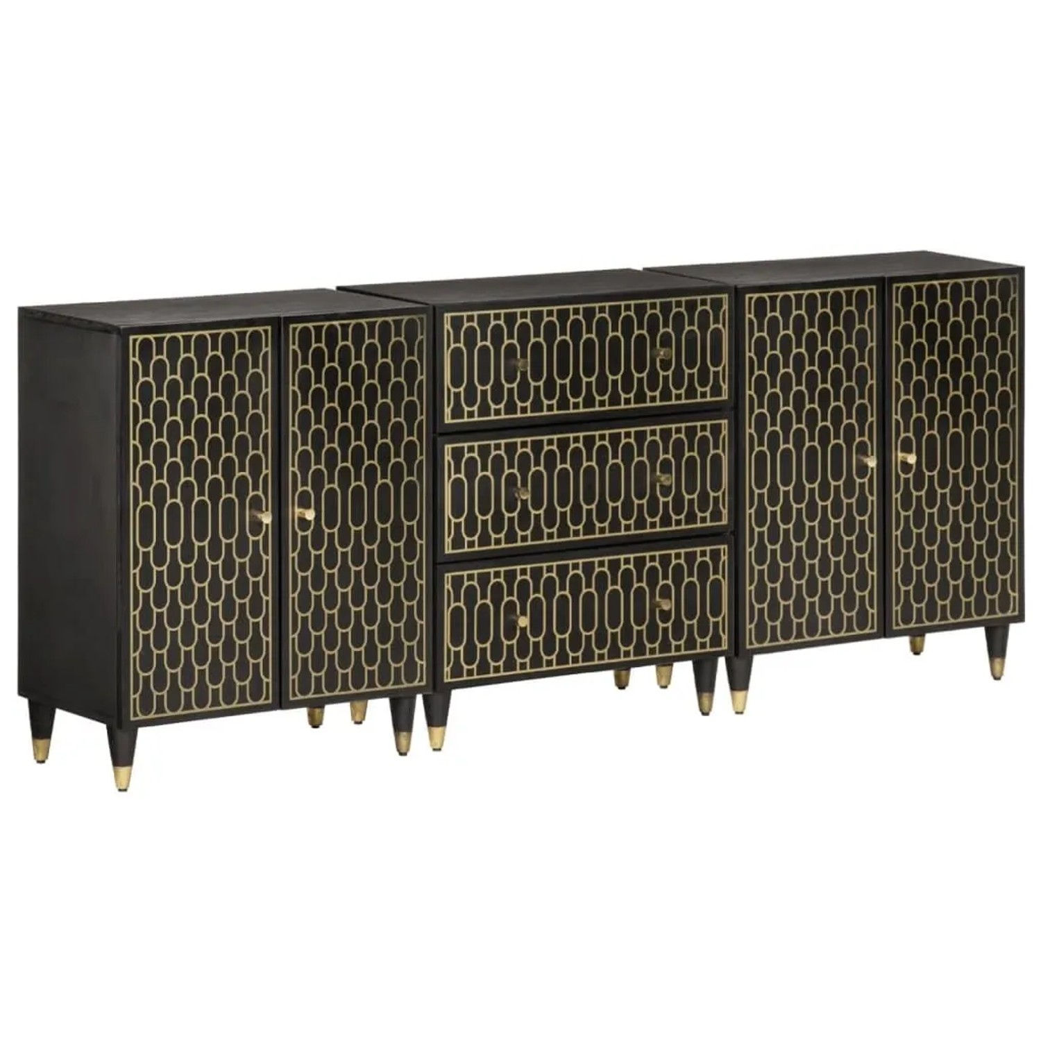 vidaXL Beistellschränke 3 Stk 60x33x75 cm Massivholz Mango 3206312