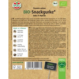 Sperli BIO Snackgurke Iznik Saatgutpackung, Mini-Gurken für den Garten.