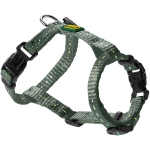 Hunter Hundegeschirr Tripoli XS-S oliv: Verstellbares Y-Geschirr aus robustem Nylon mit reflektierenden Streifen.