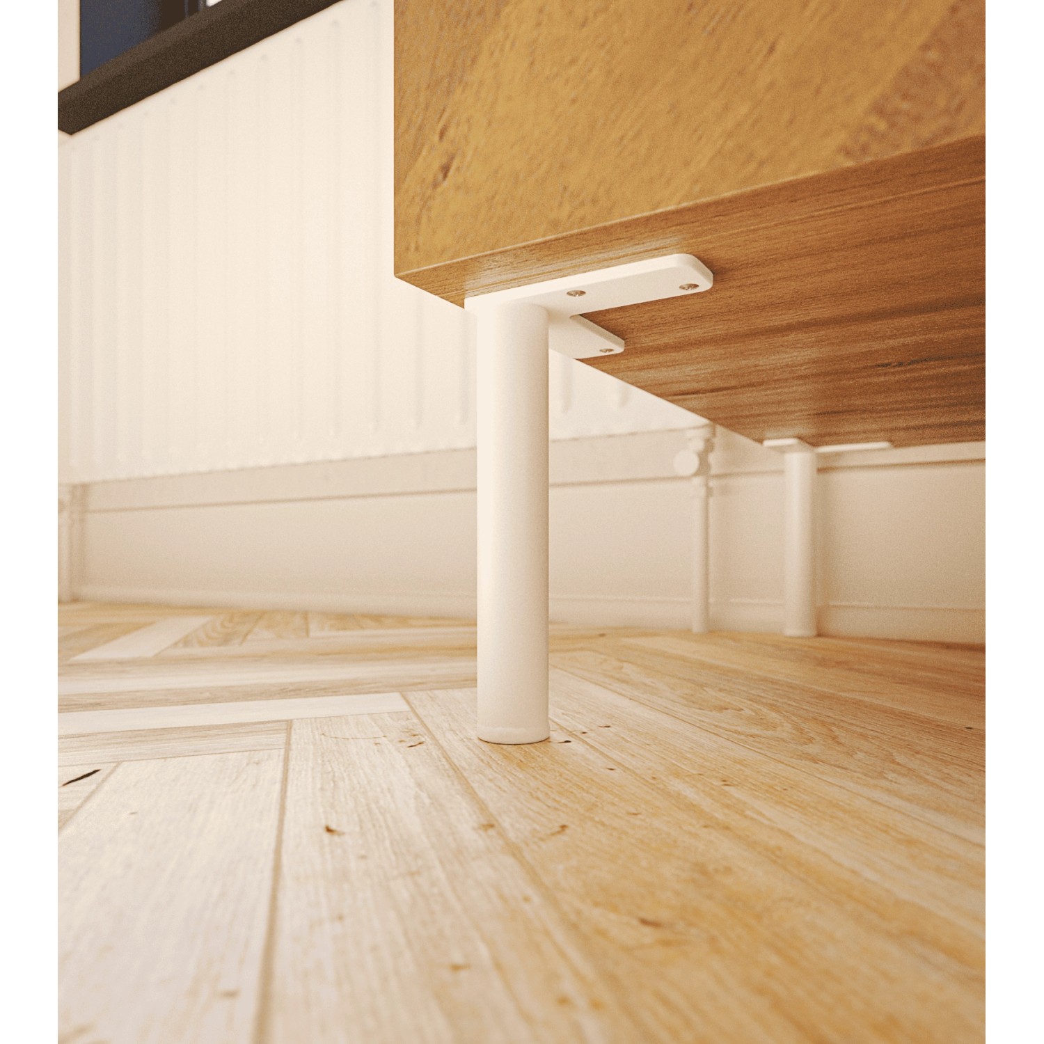 HEVVA Möbelfüße LINZ Weiß 25 cm Hoch 4er Set_4