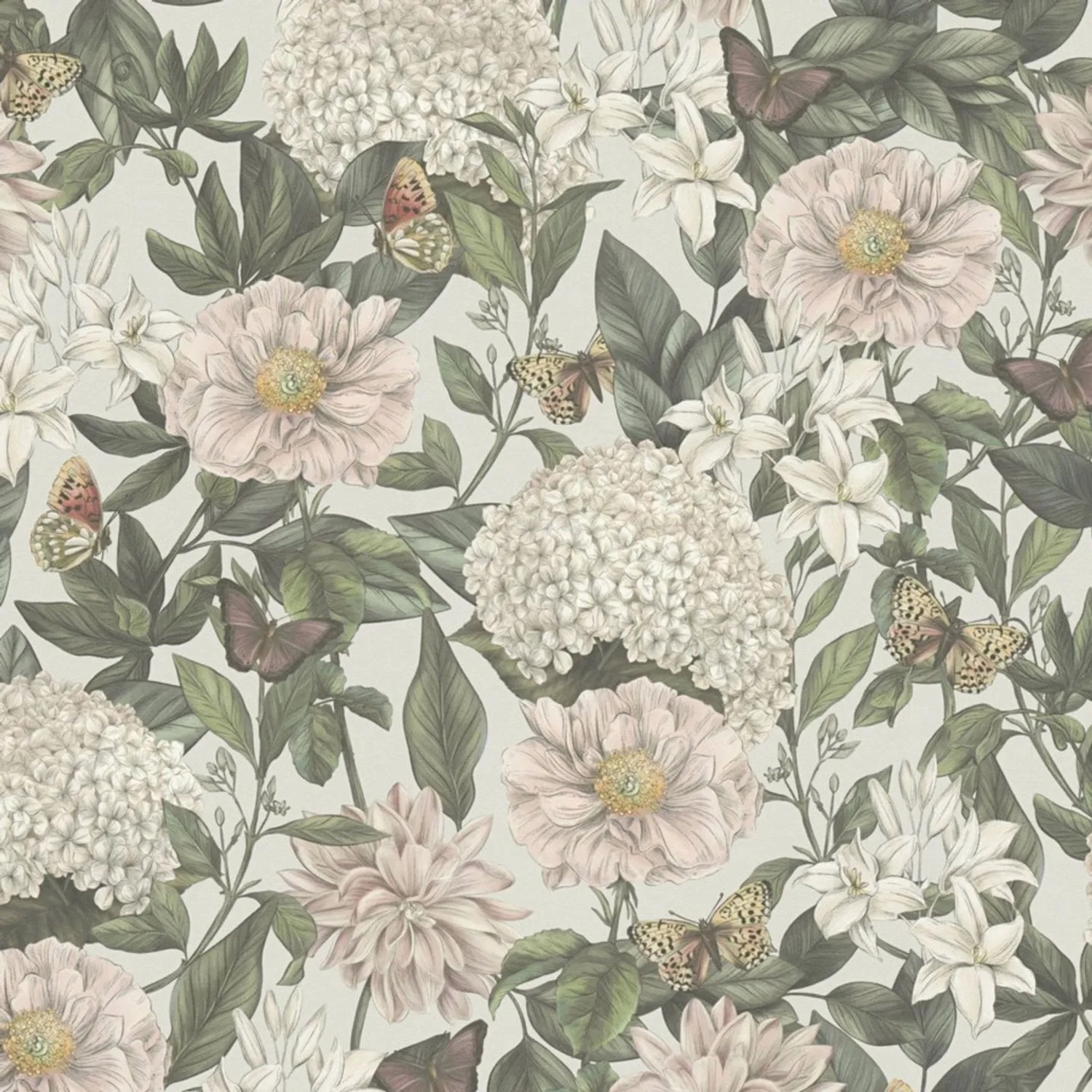 Tadessi Tapete Floral M1-No.4498 Vliestapete in Grau