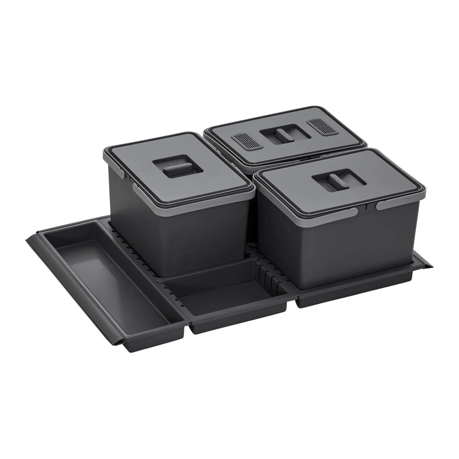 SOTECH Abfallsammler Mülleimer Metropolis 3x 12L mit Deckel Abfallsystem fü günstig online kaufen