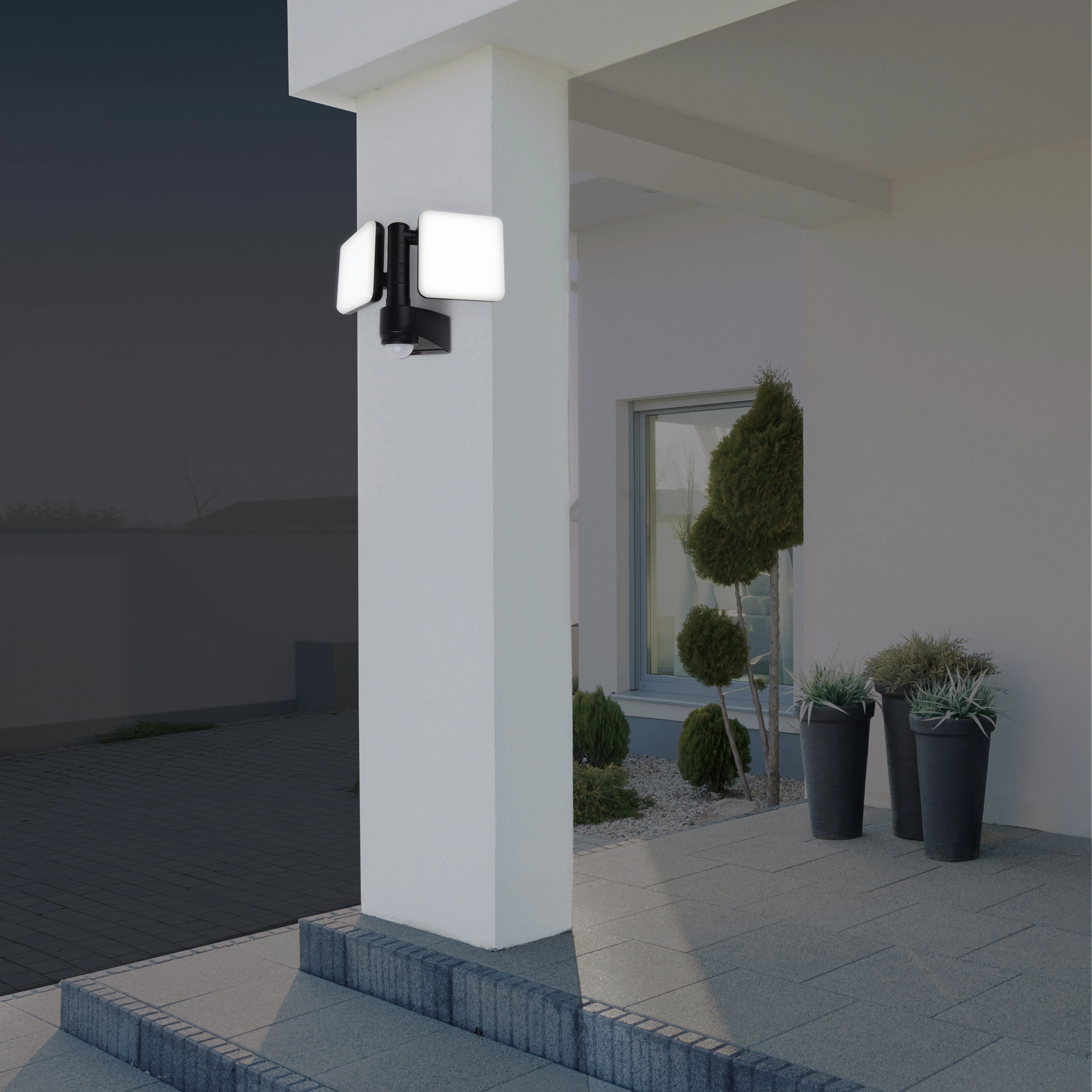 OBI II bei mit 360° Bewegungsmelder Jaro LED-Wand-Außenleuchte kaufen Näve Schwarz