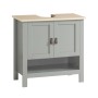 SoBuy Waschbeckenunterschrank Badschrank mit 2 Türen und 1 Fach 60x60x30cm Grau BZR69-HG