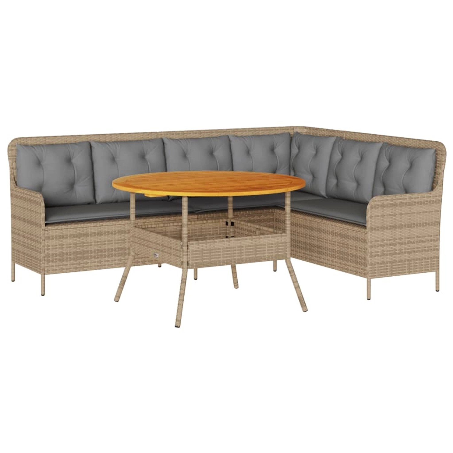 vidaXL 2-Tlg Garten-Sofagarnitur mit Kissen Beige Poly Rattan 3262093 günstig online kaufen