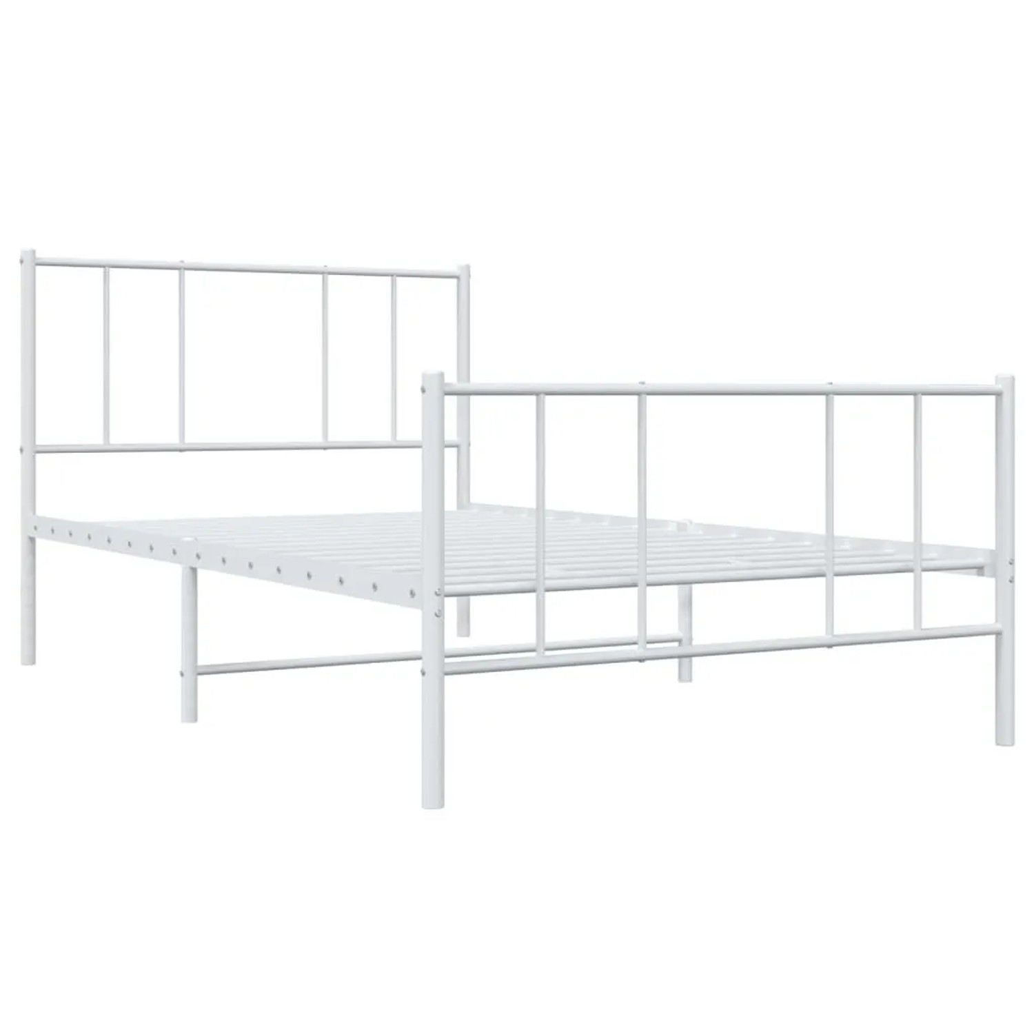 vidaXL Bettgestell mit Kopf- und Fußteil Metall Weiß 107x203 cm 352543 günstig online kaufen