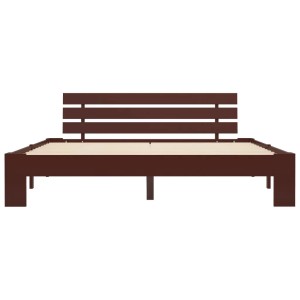 vidaXL Massivholzbett, dunkelbraun, 160x200 cm. Kiefernholz Bettrahmen mit Lattenrost.
