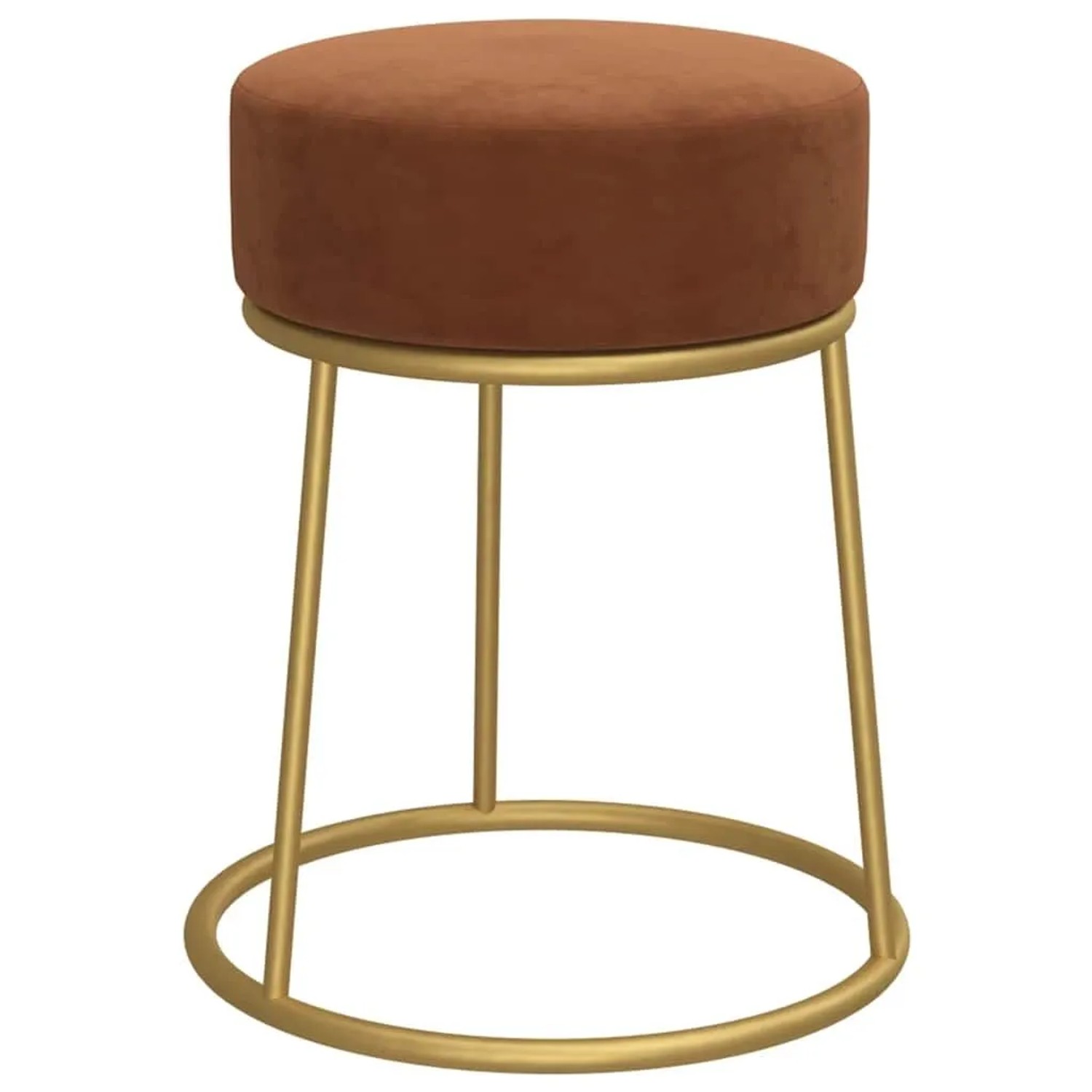 vidaXL Runder Hocker Braun Samt 340259