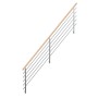 StarWood Edelstahlgeländer Flex mit Buchenhandlauf, 400 cm, für Treppen und Galerien.