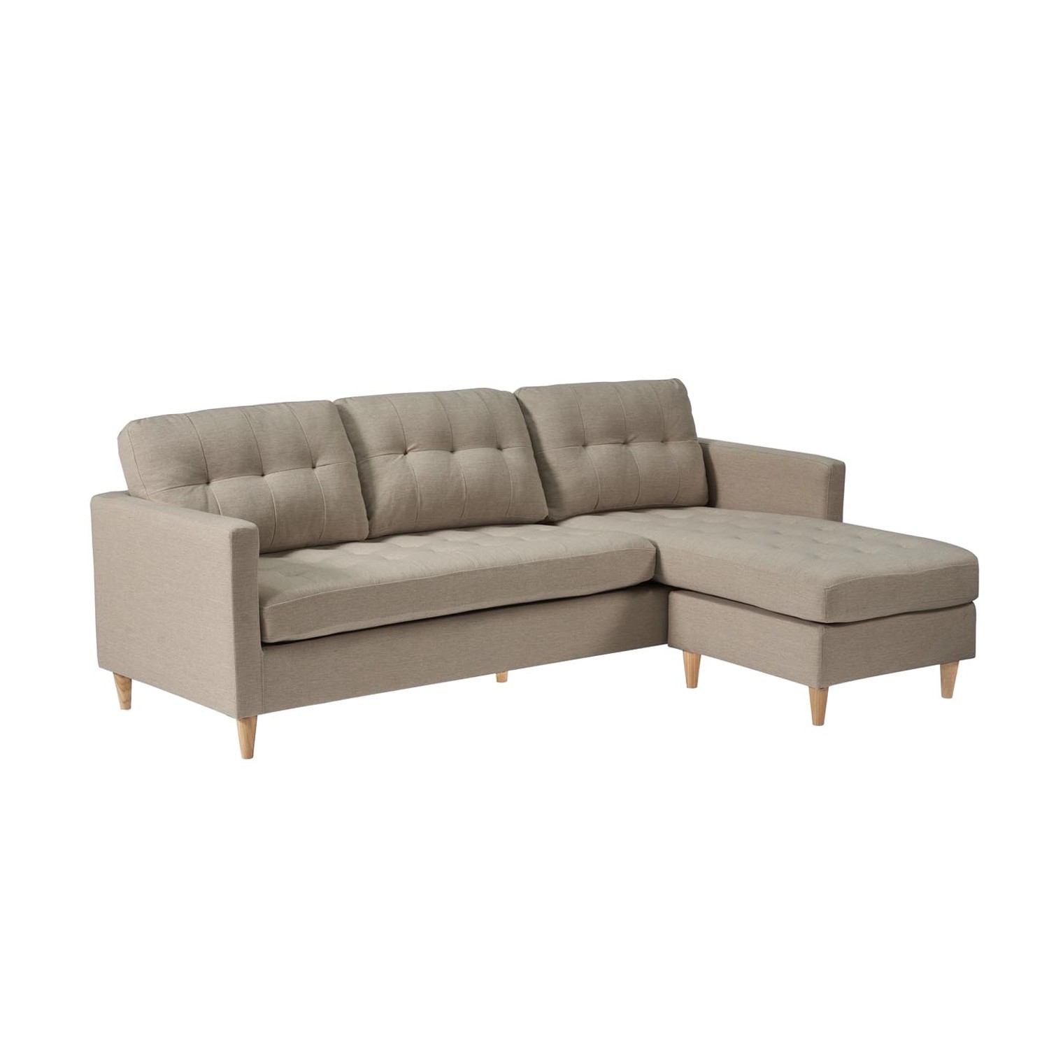 ebuy24 Marino Chaiselongsofa 3 Personen Stoff Sandfarben günstig online kaufen