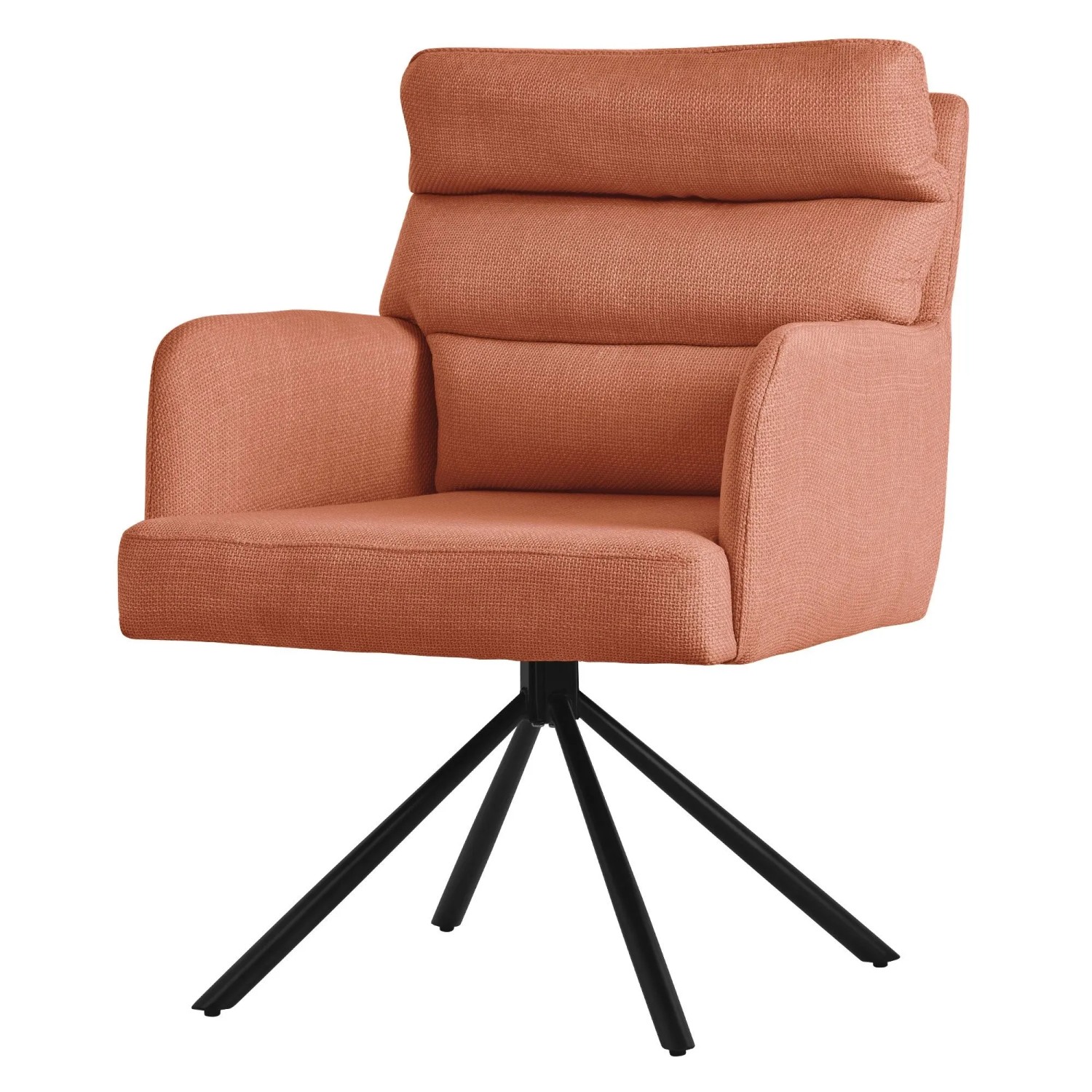 ML-Design Esszimmerstuhl drehbar Orange Stoffbezug Metallbeine Kissen