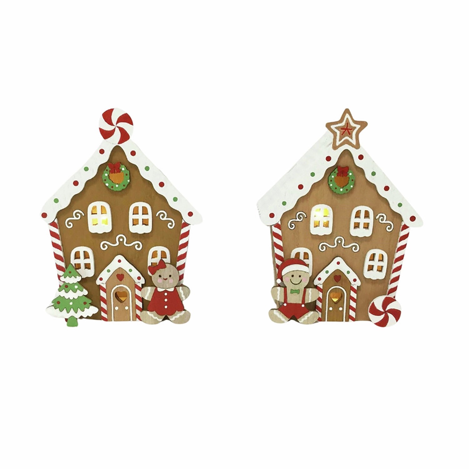 Boltze Dekoaufsteller Ginger House 12,2 cm x 8,3 cm x 16,5 cm 2-fach sortiert