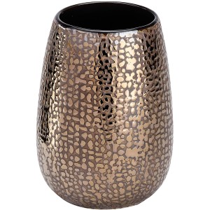 Wenko Bad-Accessoire-Set Marrakesh, 3-teilig, braun, bestehend aus Zahnputzbecher, Seifenspender und WC-Garnitur.