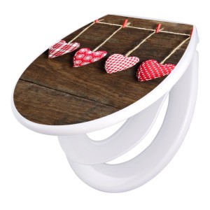 Banjado Familien WC-Sitz mit Herzen. Klodeckel mit Absenkautomatik und integriertem Kindersitz.