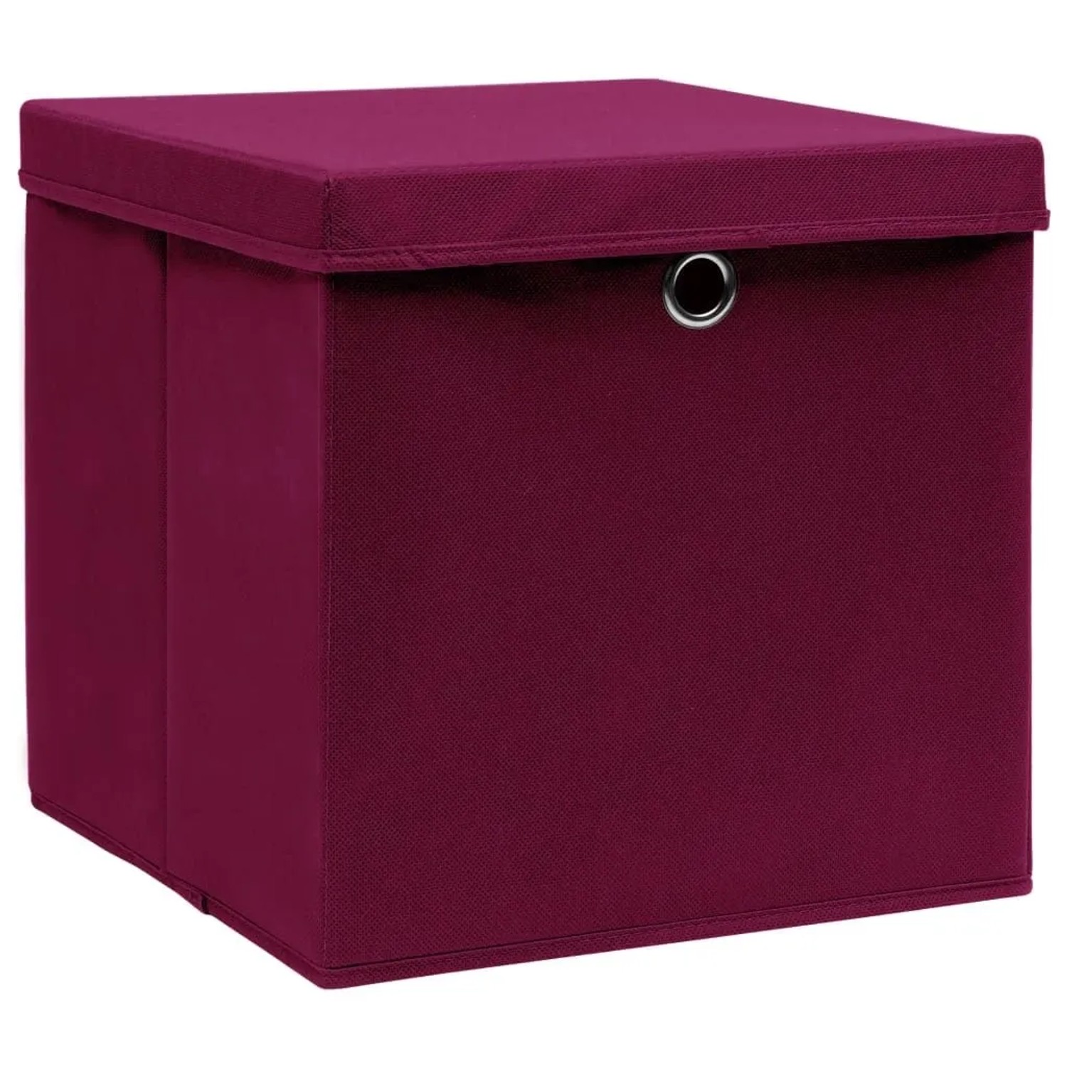 vidaXL Aufbewahrungsboxen mit Deckeln 4 Stk 28x28x28 cm Dunkelrot 325200