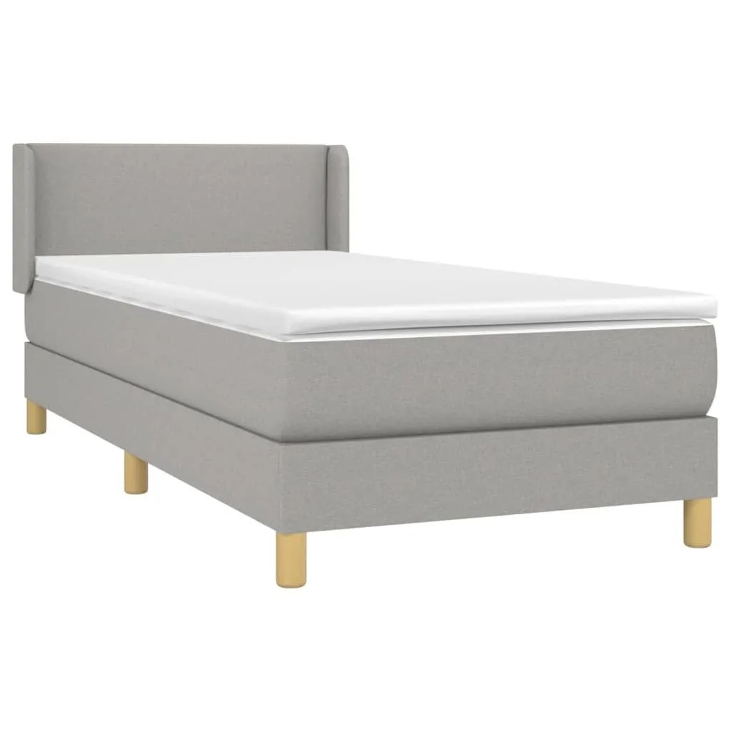 vidaXL Boxspringbett mit Matratze Hellgrau 90x190 cm Stoff 3130073 günstig online kaufen