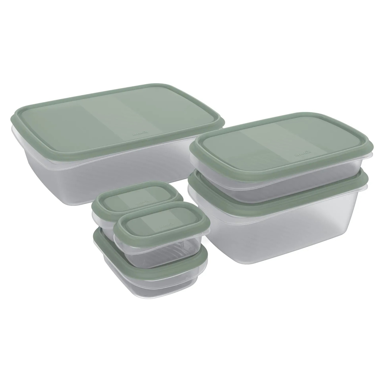 Rotho Frischhaltedosen-Set Elements Mistletoe Green 6-teilig