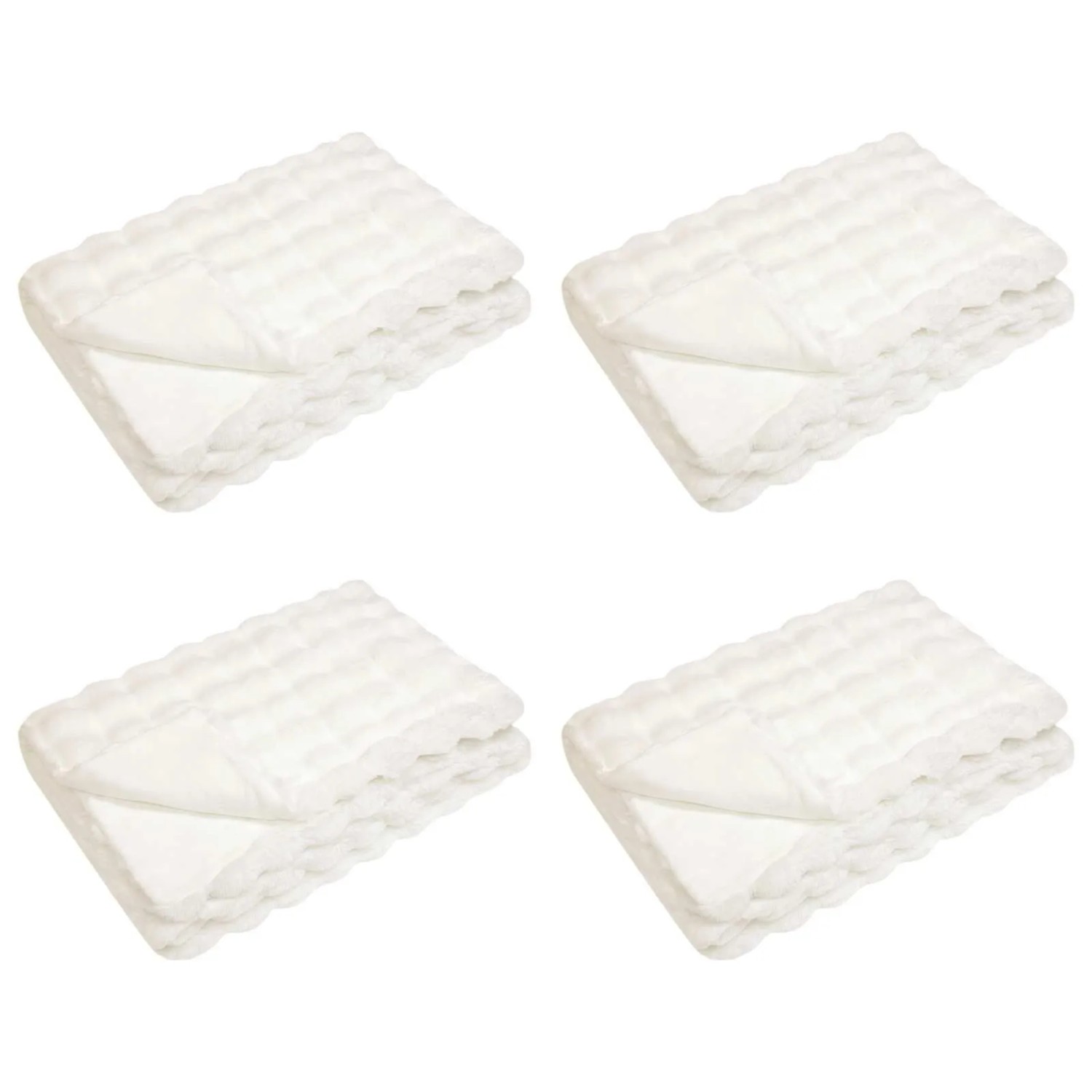 vidaXL Kunstfell Kaninchenfell Decke 4 Stk Weiß 240 x 270 cm Polyester 4202 günstig online kaufen