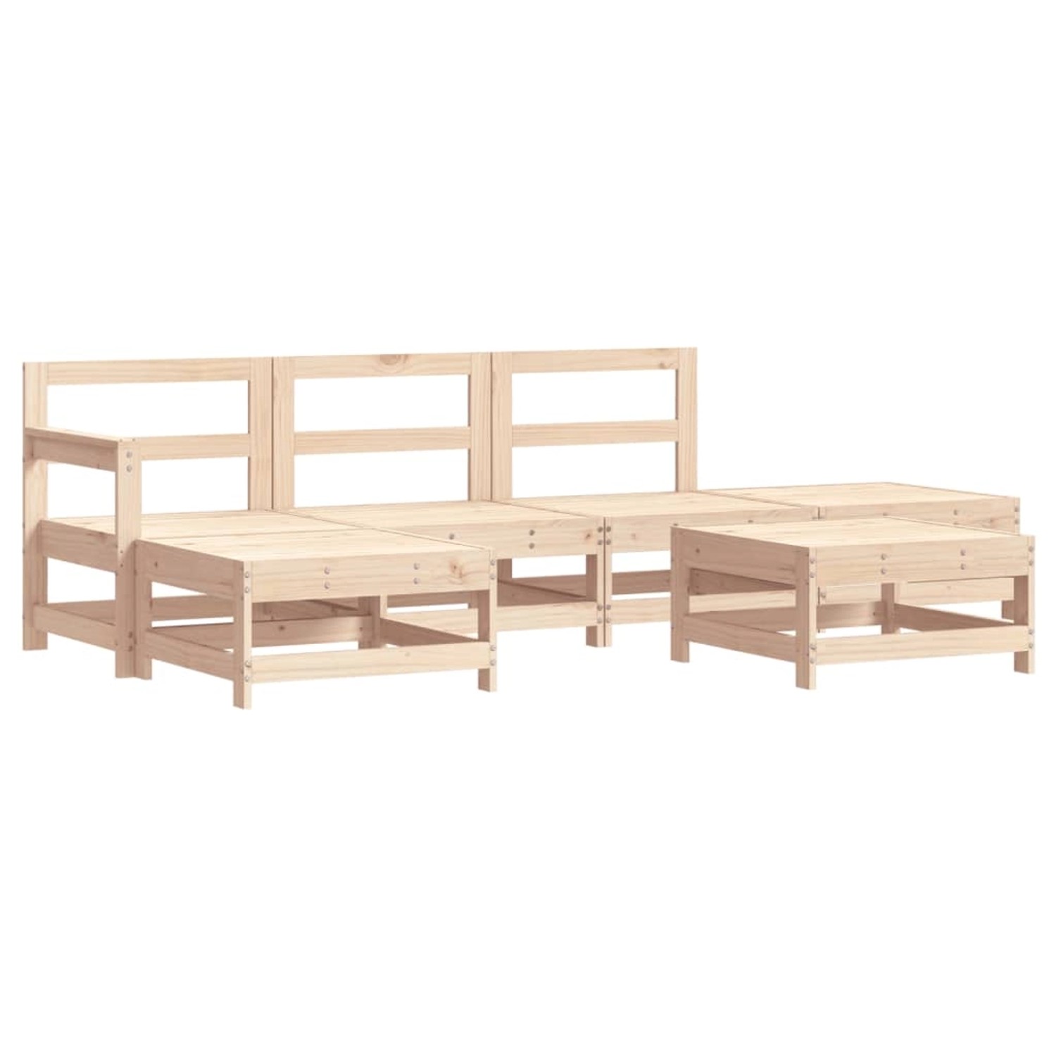 vidaXL 6-Tlg Garten-Lounge-Set Massivholz Kiefer 3186319