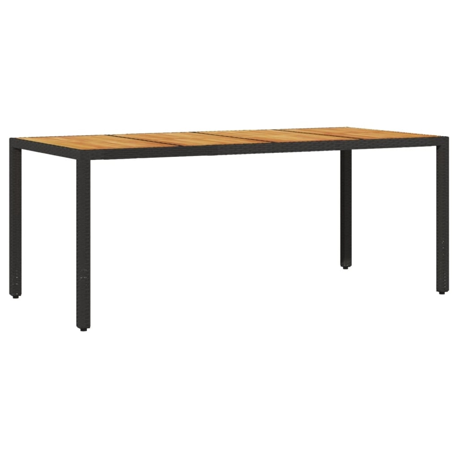 vidaXL Gartentisch mit Akazienholz-Platte Schwarz Poly Rattan 365541 günstig online kaufen