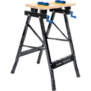 LUX Spanntisch XL, Werkbank mit klappbarem Gestell und Spannvorrichtung.