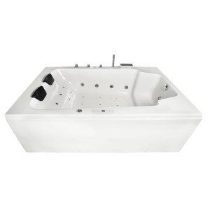 Basera® Indoor Whirlpool Badewanne XXL Milos, 190x120 cm, für 2 Personen, mit Düsen und Kopfstützen.