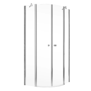 Schulte Runddusche Garant 2.0, 90x90 cm, Chromoptik. 4-teilige Duschkabine mit Pendeltür.