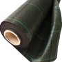 Rolle Unkrautblocker Folie, 1,0 m x 25 m, aus Polypropylen Gewebe mit grünen Markierungslinien.