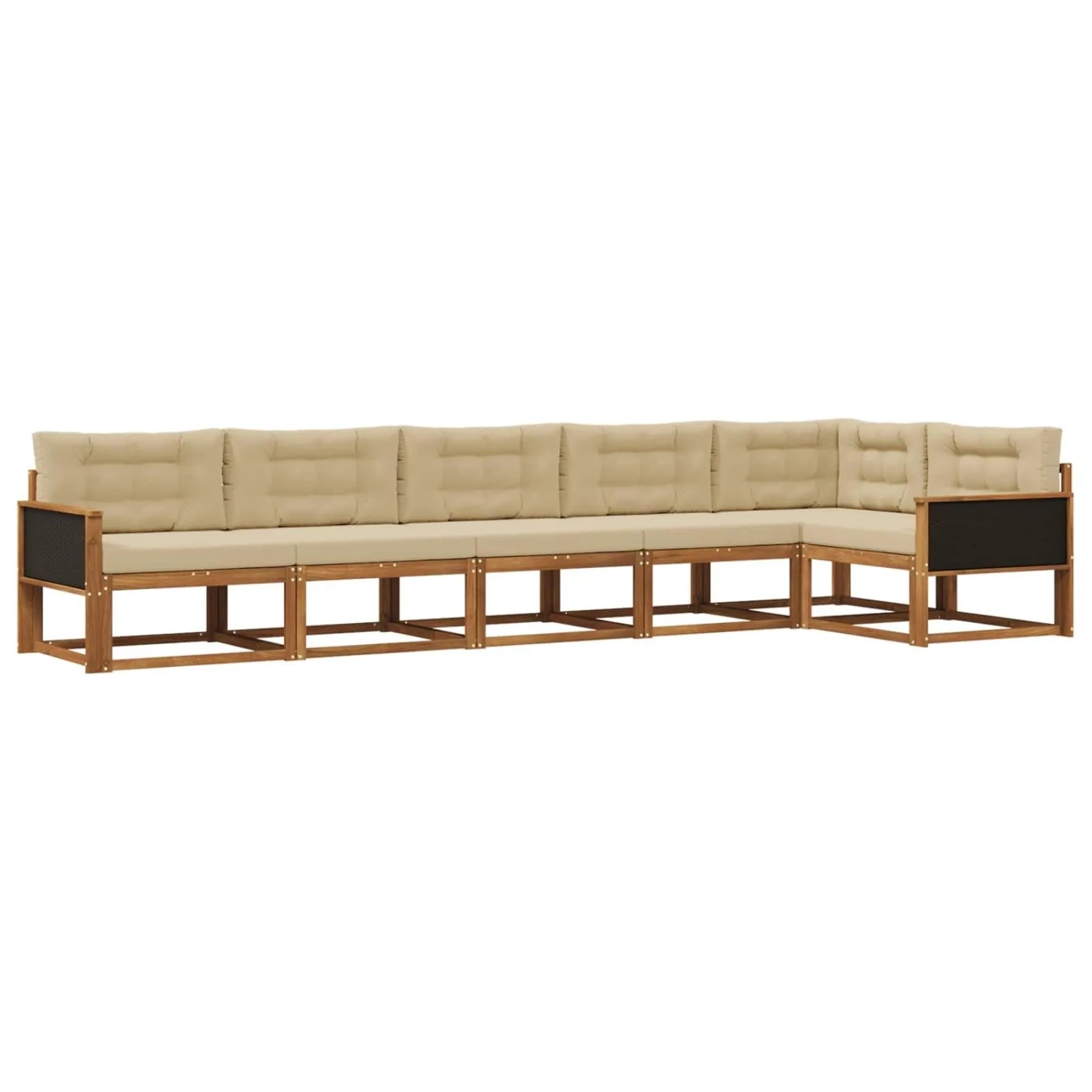 vidaXL Outdoor-Sofagarnitur mit Kissen 6 Stk Natur und Beige 3382596