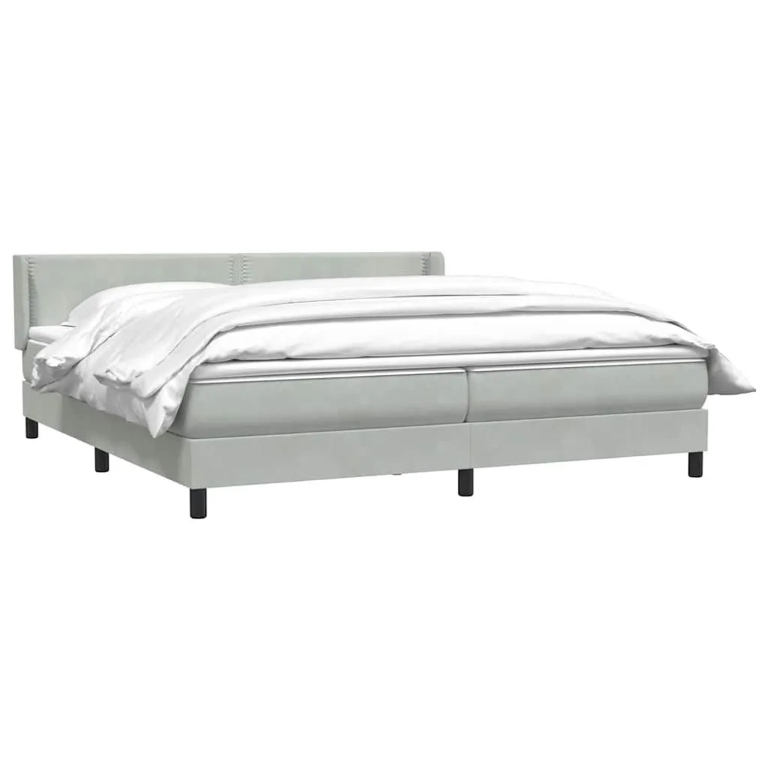vidaXL Boxspringbett mit Matratze Hellgrau 180x220 cm Samt 3318081 günstig online kaufen