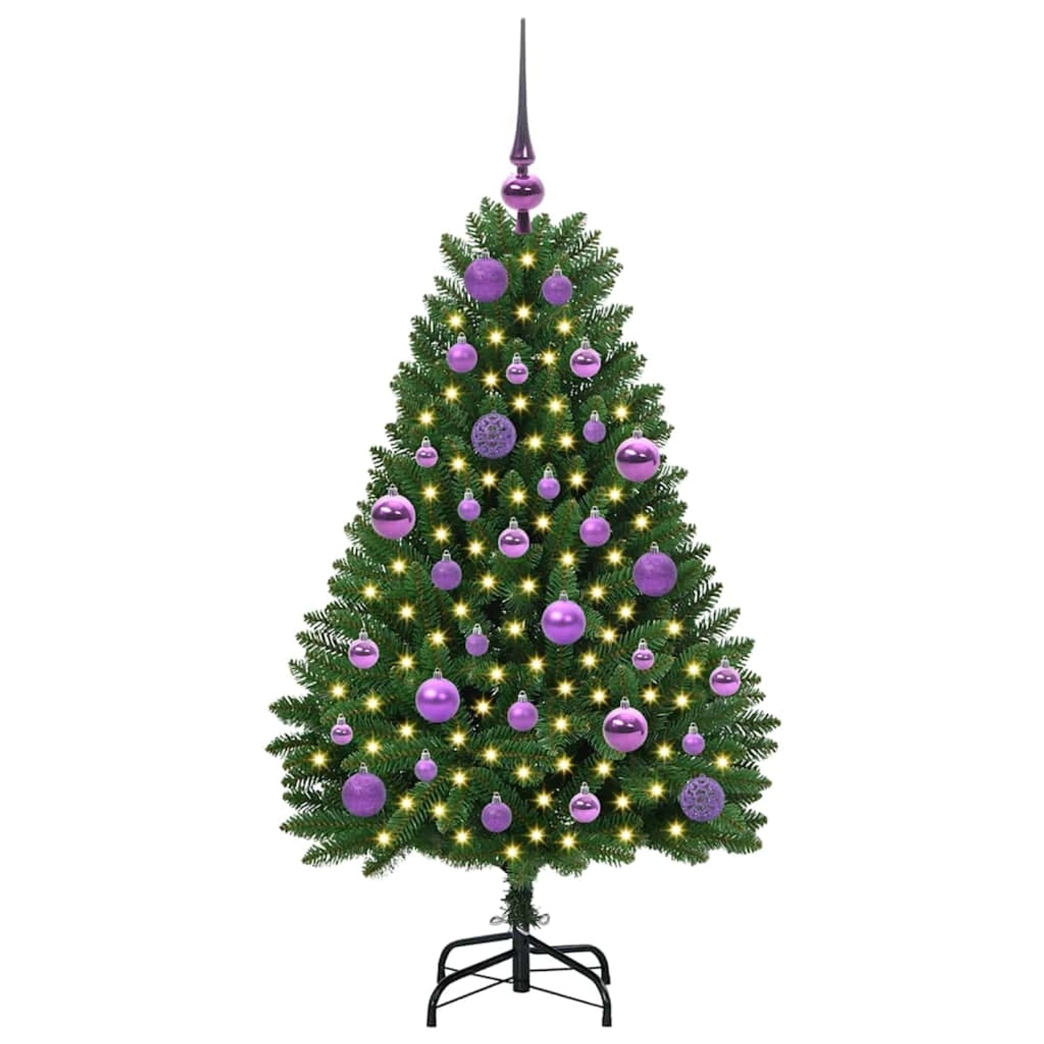 vidaXL Künstlicher Weihnachtsbaum Grün 120 cm PVC und Metall 3395673