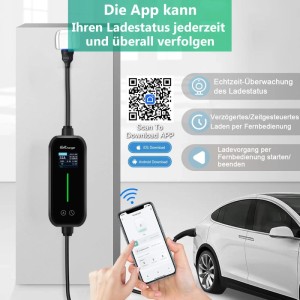 Junsun EV Ladegerät 7kw 6m Cable Smart App Type 2 1-phasig 6-32A