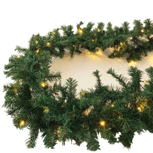 Mojawo XL 70 LED Girlande Beleuchtet Tannengirlande Lichterkette 540 cm Außen