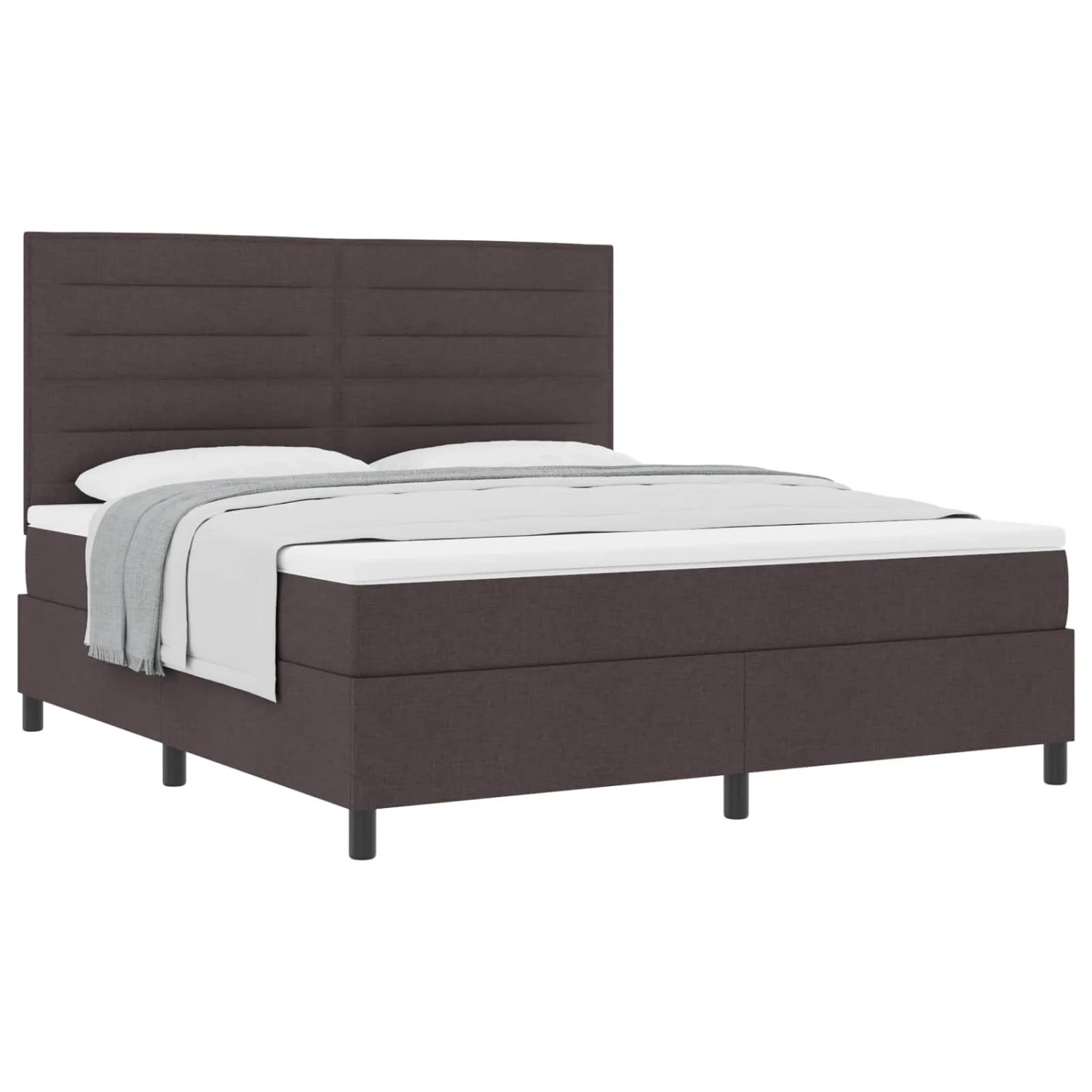 vidaXL Boxspringbett mit Matratze Dunkelbraun 180 x 200 cm Stoff 3339332