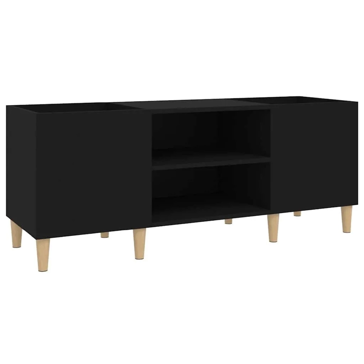 vidaXL Plattenschrank Schwarz 121x38x48 cm Holzwerkstoff 831926