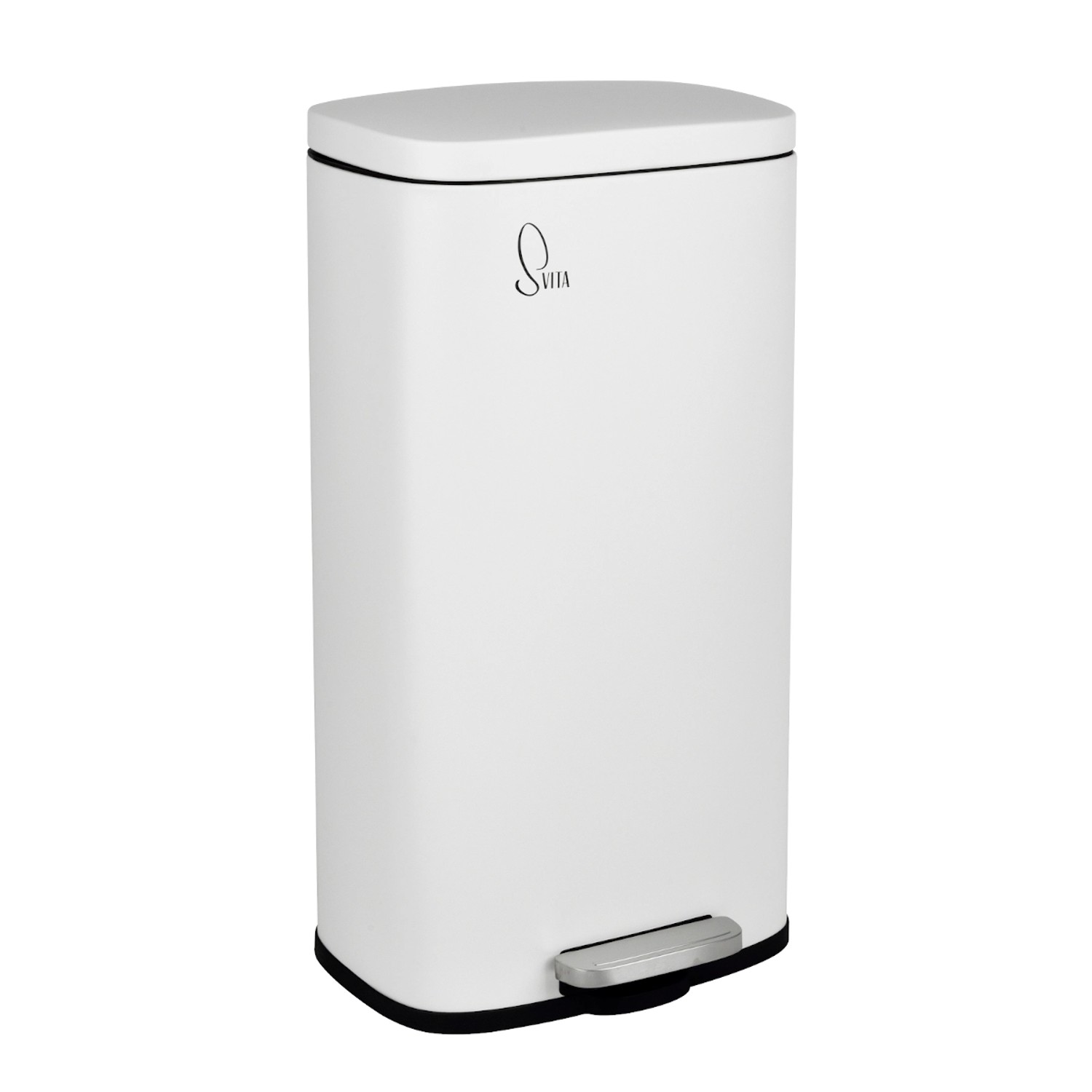Svita TQ30 Mülleimer 30L Treteimer Abfallbehälter Softclose Deckel Weiß