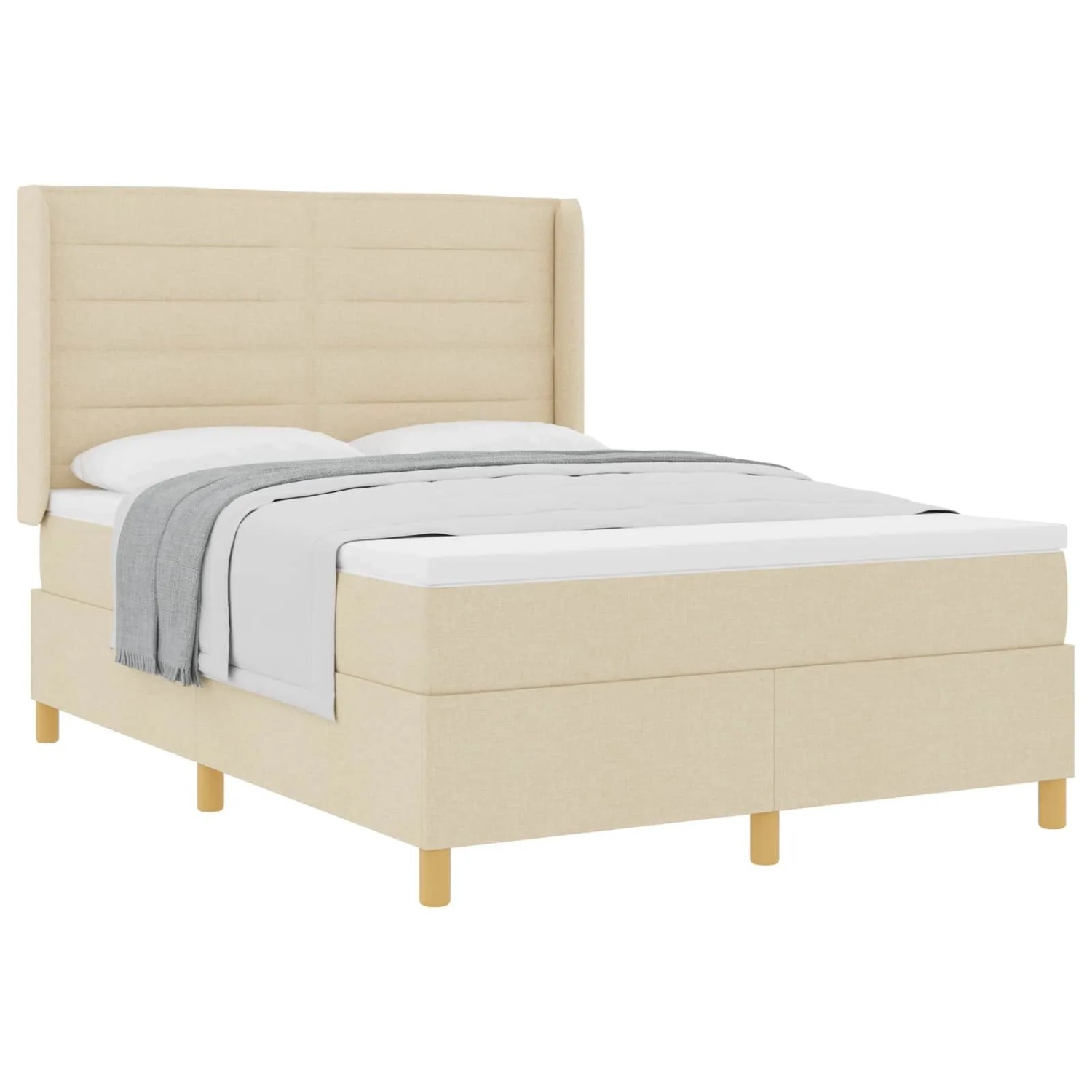vidaXL Boxspringbett mit Matratze Creme 160 x 200 cm Stoff 3341782 günstig online kaufen