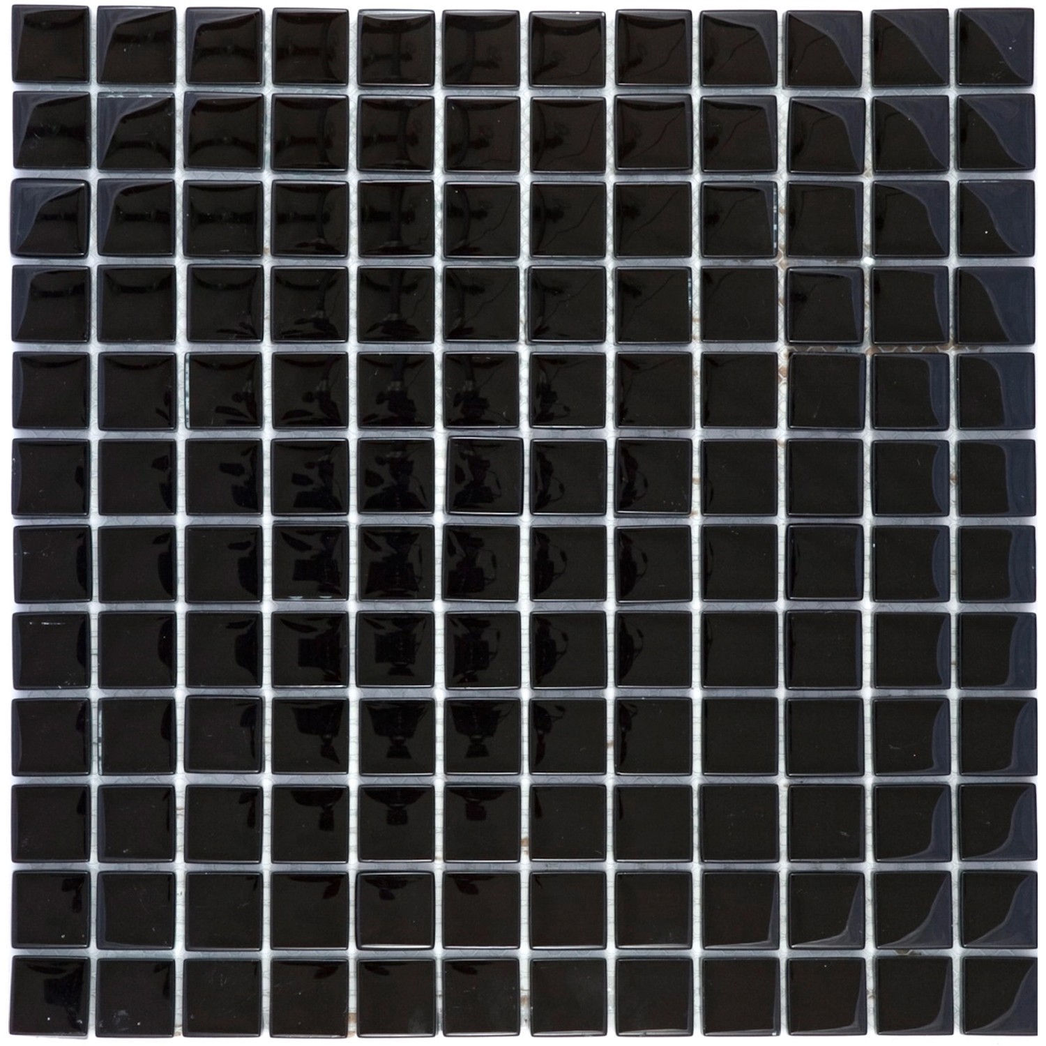 Mosaikmatte Glas Schwarz Uni 30 cm x 30 cm