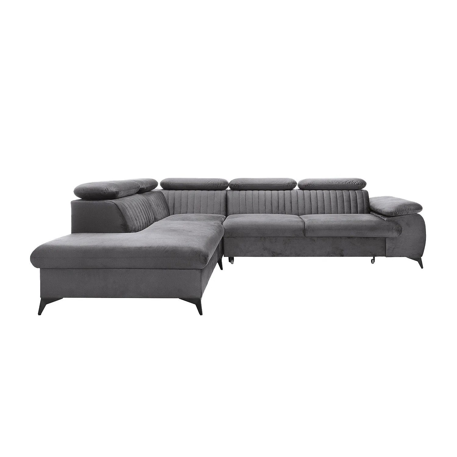 Vente-unique Schlafsofa Samara Anthrazitgrau 275 cm