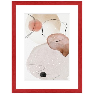 Roter WANDStyle Bilderrahmen aus Holz, 10x10 cm, mit abstraktem Bild im modernen Stil.