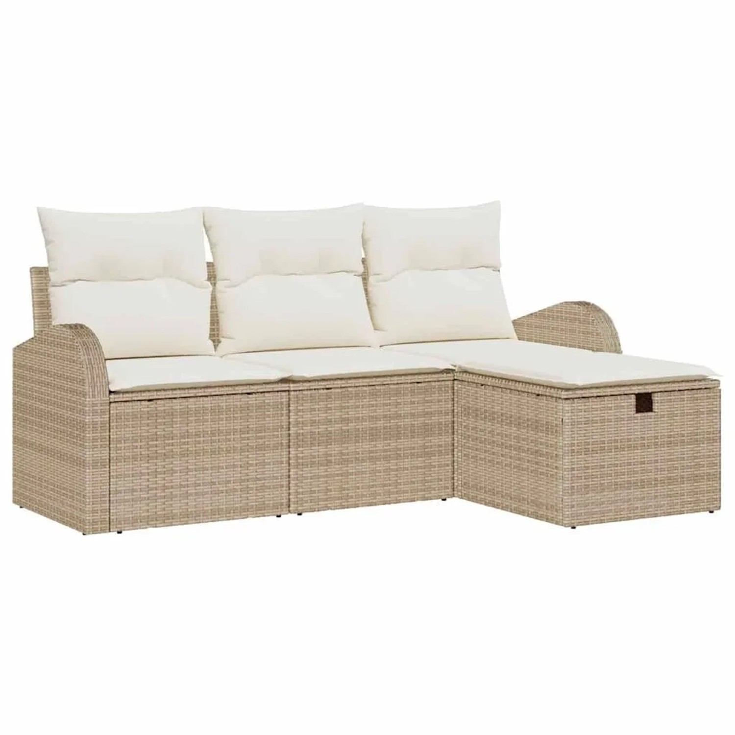 vidaXL Sofa Set mit Kissen 4-Tlg Beige und Creme Poly-Rattan 3359050 günstig online kaufen