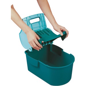Leifheit Wischtuchpresse Profi compact 8 l, blau-grün, mit abnehmbarem Pressaufsatz.