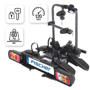 Fischer Proline Evo Kupplungs-Fahrradträger, faltbar für 2 Fahrräder oder E-Bikes.