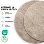 Beige, runder KARAT Badteppich SKY, flauschige Badematte mit 95 cm Durchmesser.